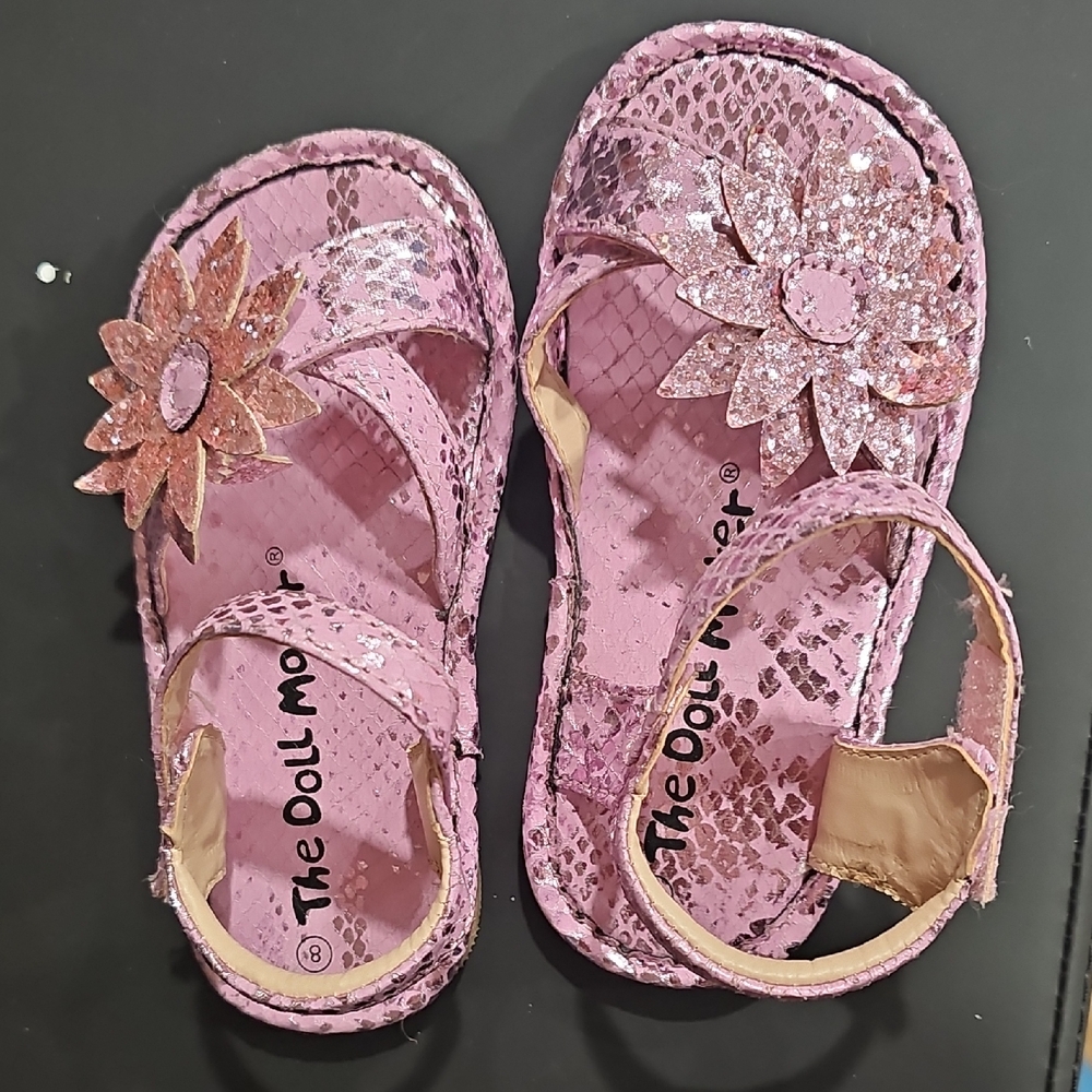 Pink Floral Sandals with Ankle Strap
